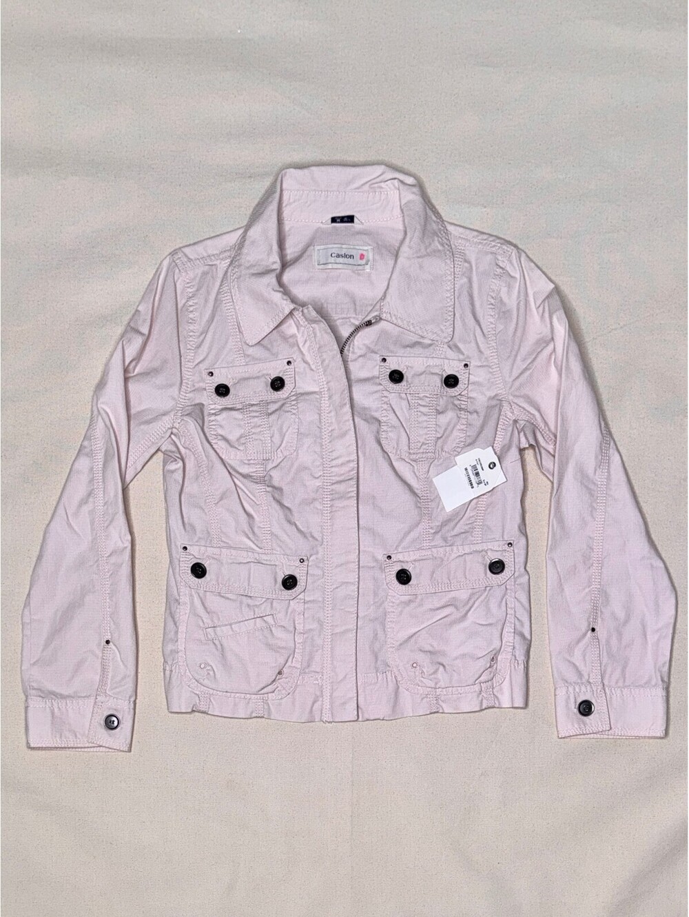 Caslon Metallic Stitch Utility Jacket Petite M Pout Pink NWT Nordstrom